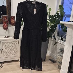 Chic Black Lace Long Sleeve Dress